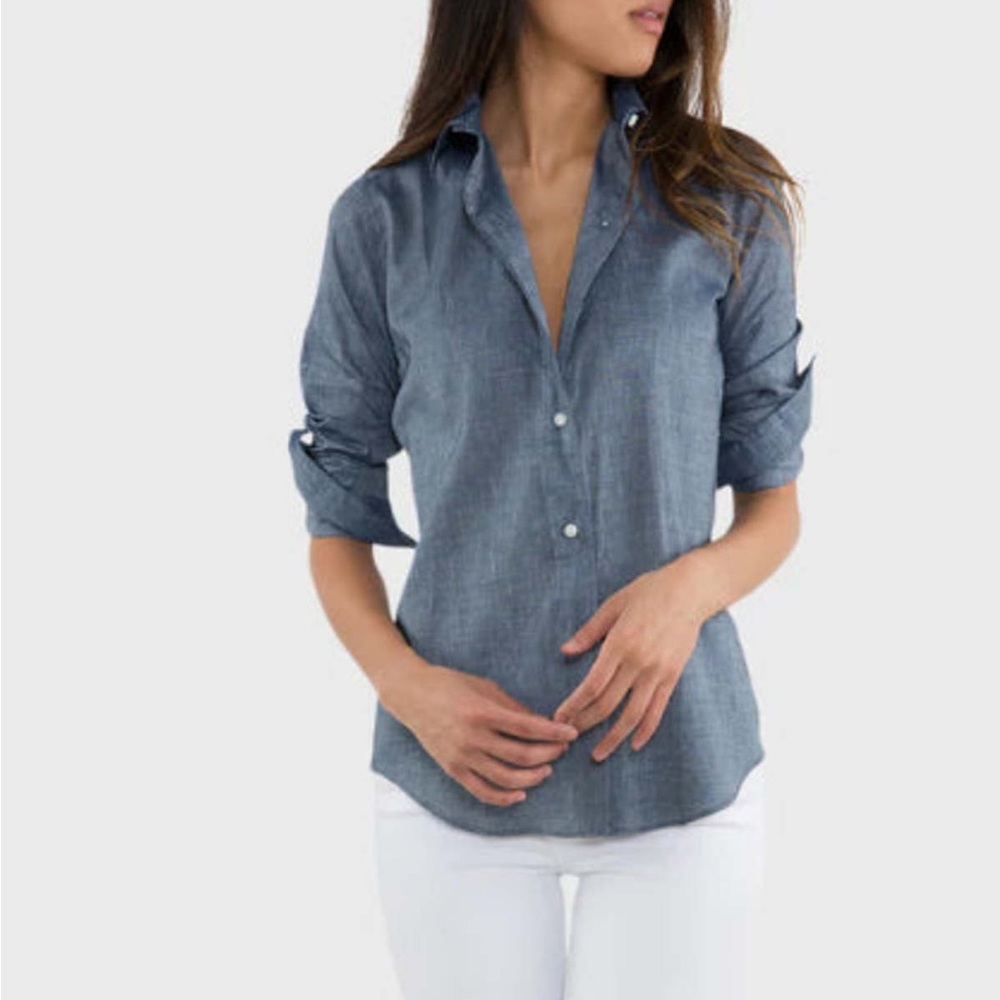 Ann Mashburn Boyfriend Shirt in Italian Cotolino Chambray